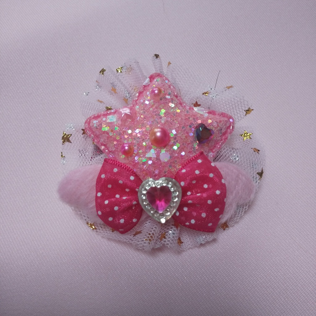 <35072>Twinkle little star hair clip (dark pink)