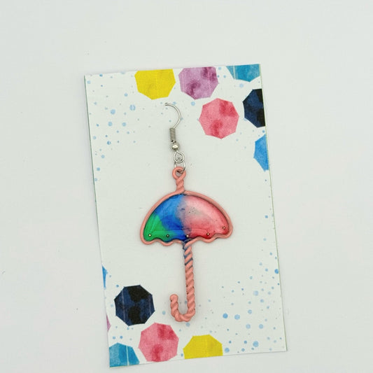 <18021>Lollipop Umbrella Earrings（pinkbluegreen）