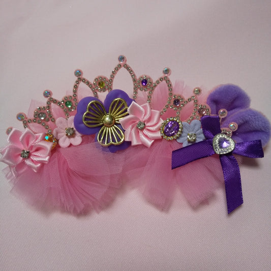 <35014>Tiara hair clip (purple)