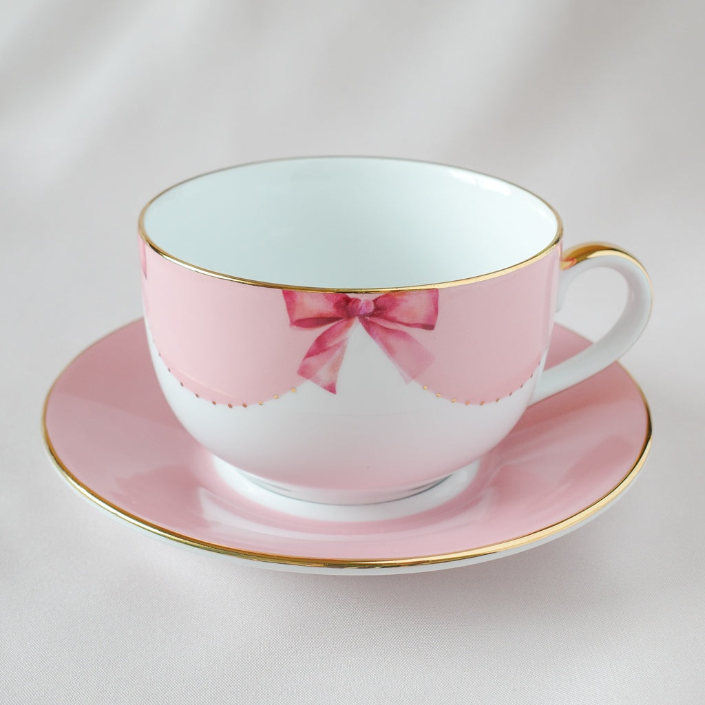 <10001>Teacup & Saucer Set(ribbon)