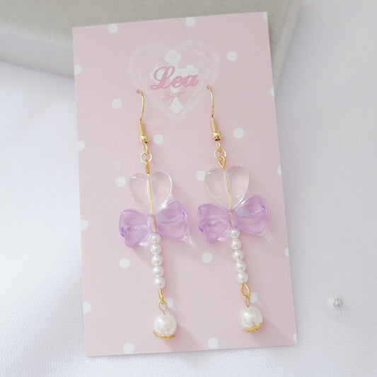 <15030>Fairy princess magic stick pierced earrings (purple)