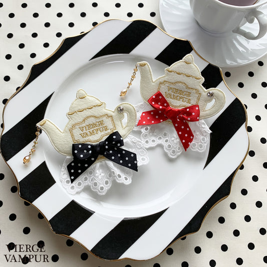 <31014>Teapot Brooch<br> (black)