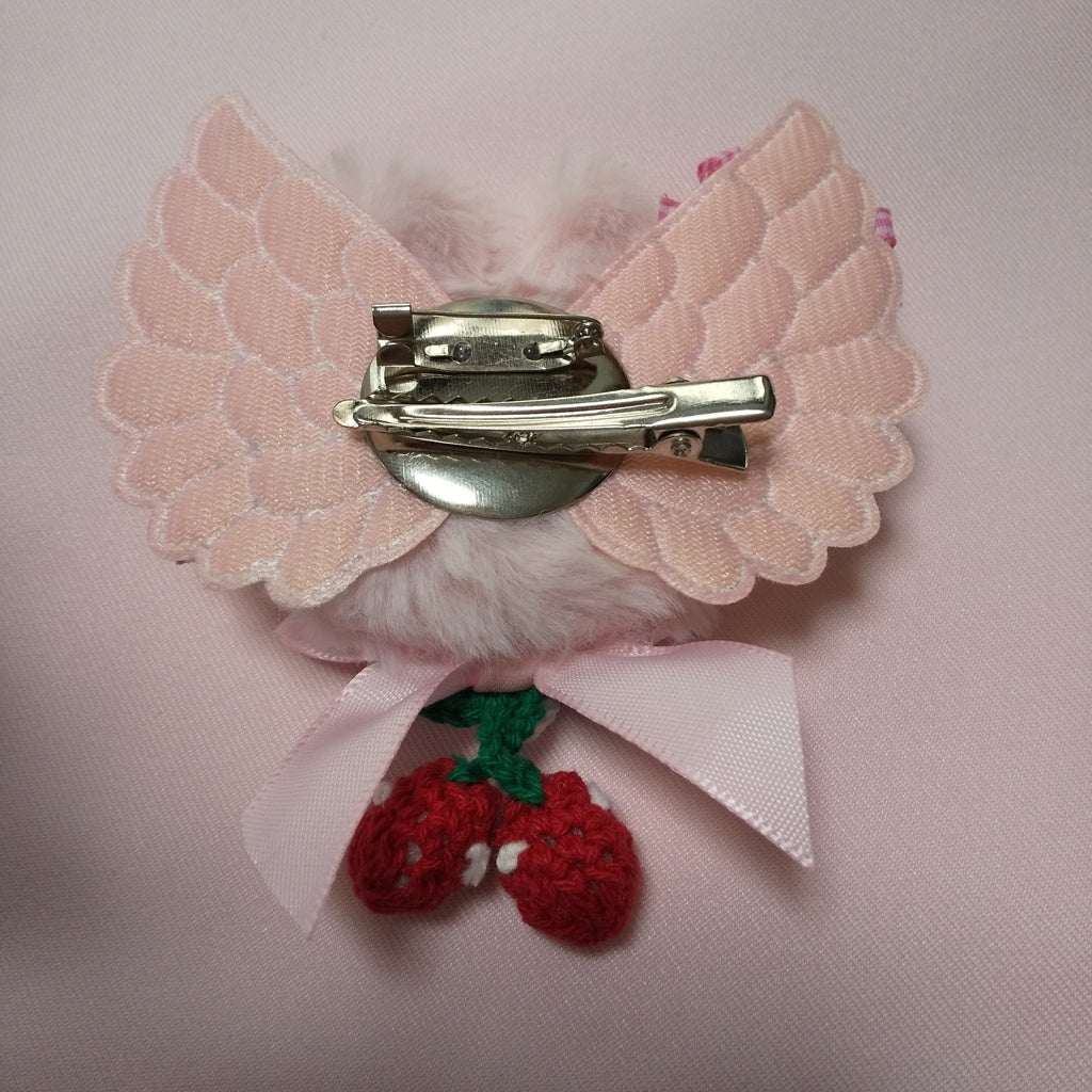 <35050>Angel rabbit brooch (pink)