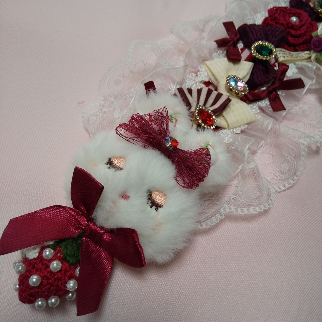 <35006>Rabbit strawberry headdress