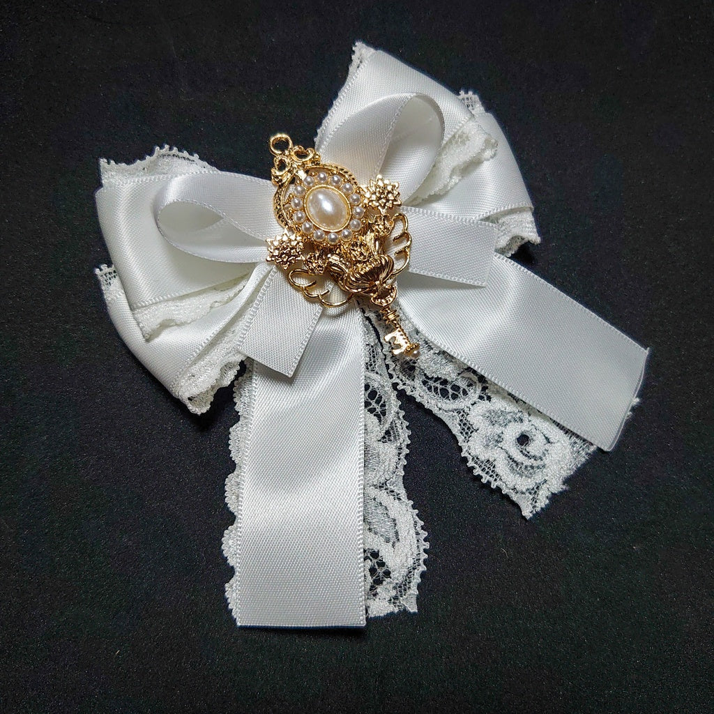 <02016>Magical Girl Ribbon Necklace (white)