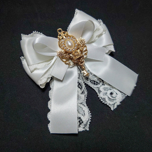 <02016>Magical Girl Ribbon Necklace (white)