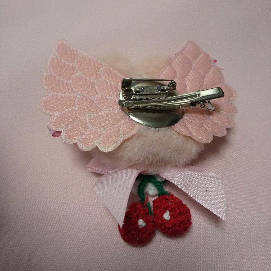 <35049>Angel rabbit brooch (salmon pink)