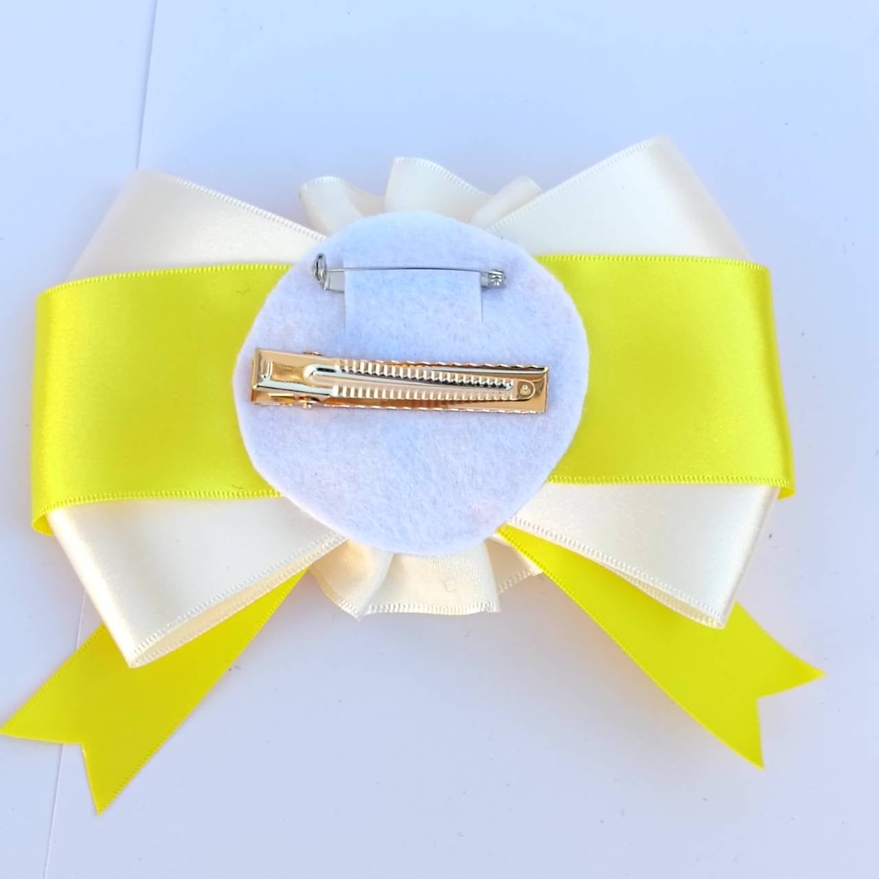 <09021>Rosette style brooch(yellow)