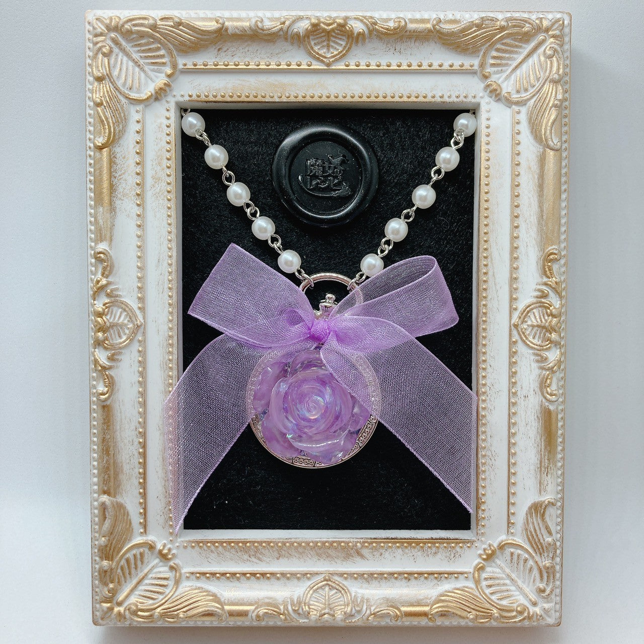 <12006>Magical ice rose necklace p＆p