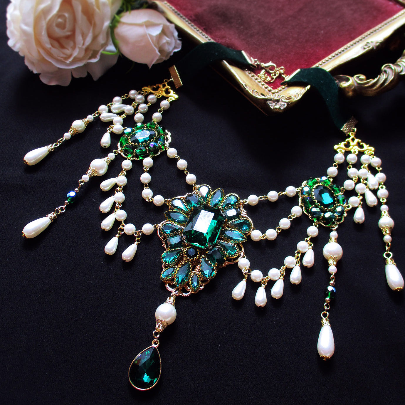 〈26037〉Queen's Necklace(green)