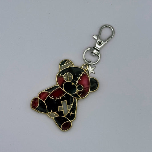 <18116>Patched bear keychain (brown)