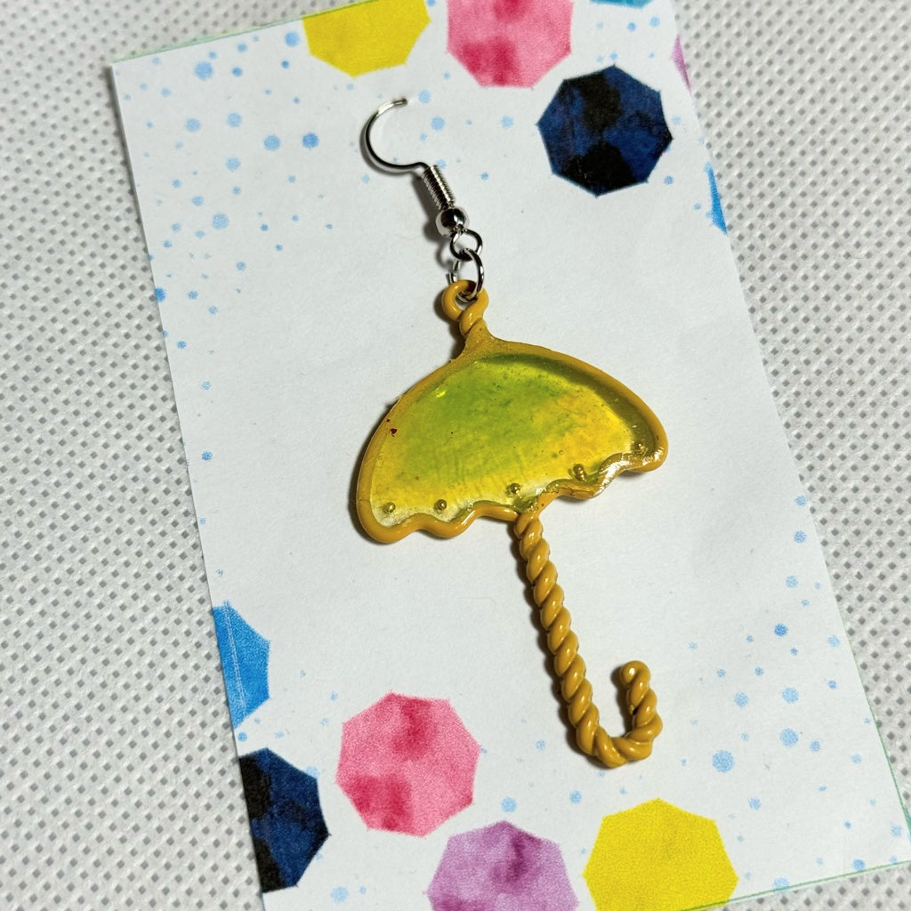 <18028>Lollipop Umbrella Earrings（Yellowlightgreen）