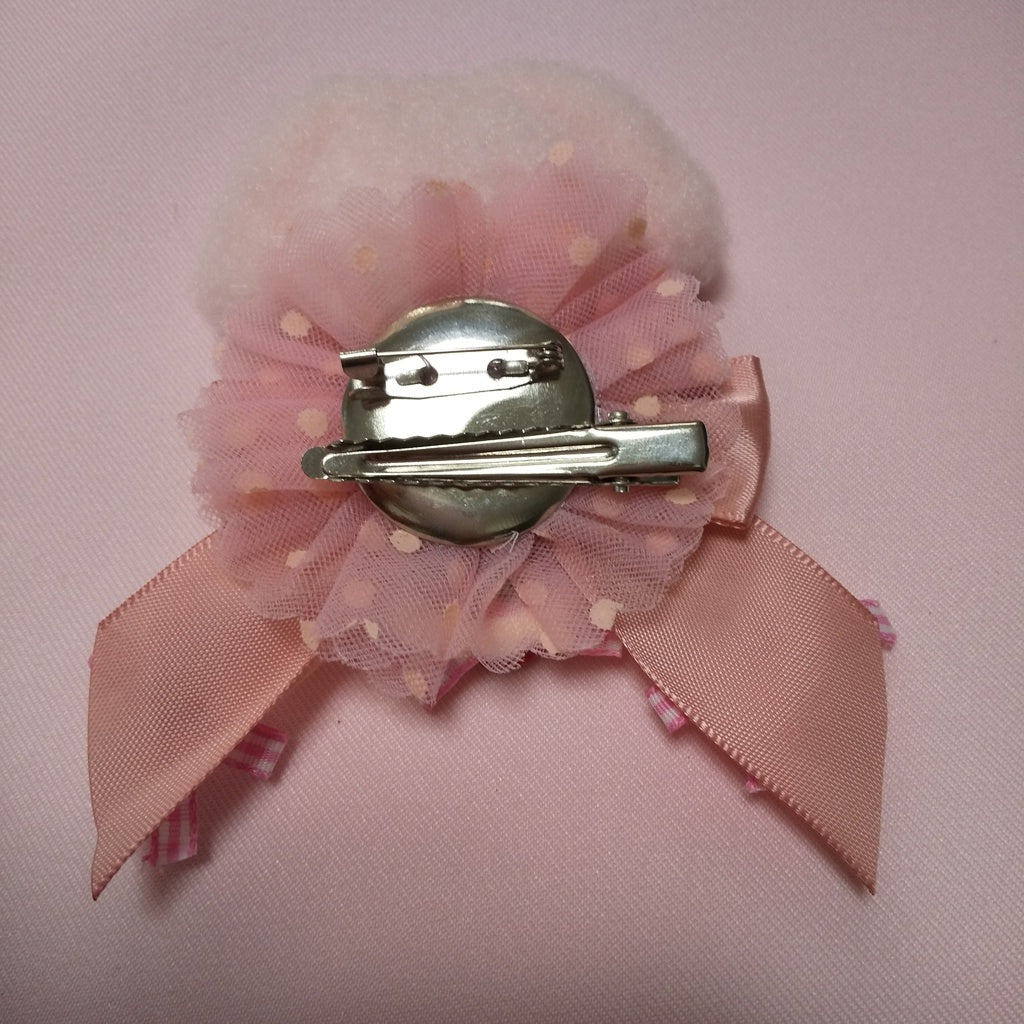 <35044>Lop-eared dog brooch (pink ＆ pink)1