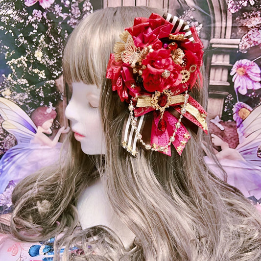 <30049>Red rosette headdress