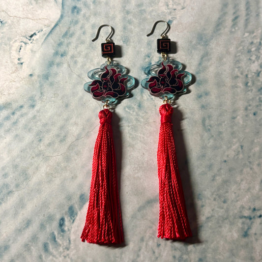 <24029>Yoko (mythological fox spirit) earrings