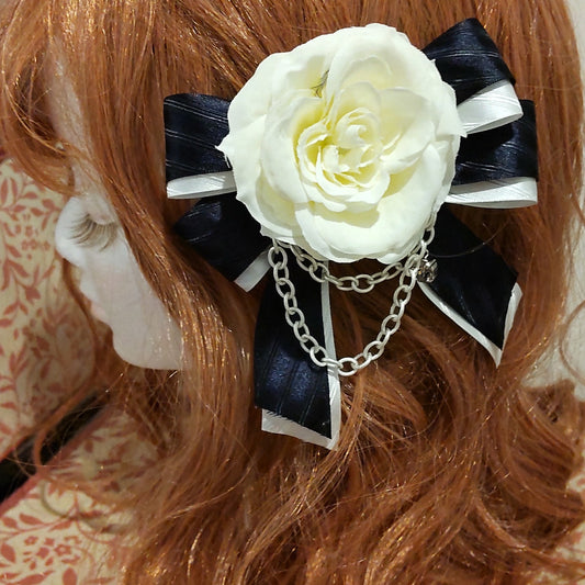 <21002>white rose (clip ＆ brooch)B