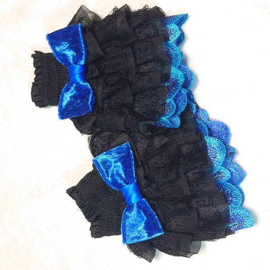 <02048>Arm cover (blue velvet ribbon)