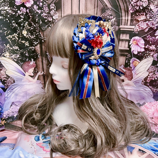 <30048>Blue rosette headdress