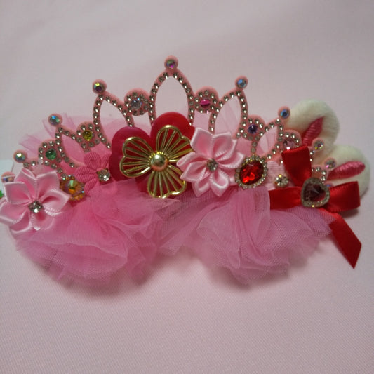 <35019>Tiara hair clip (red)