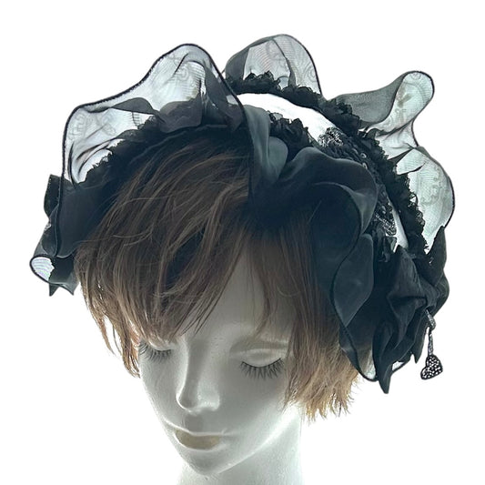 <03011>Headdress: Heart motifs (Black and White)