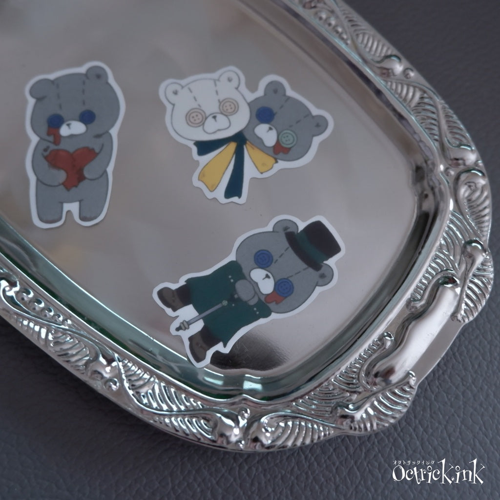 <22018>KUMA no DARERU. Stickers, set of 3