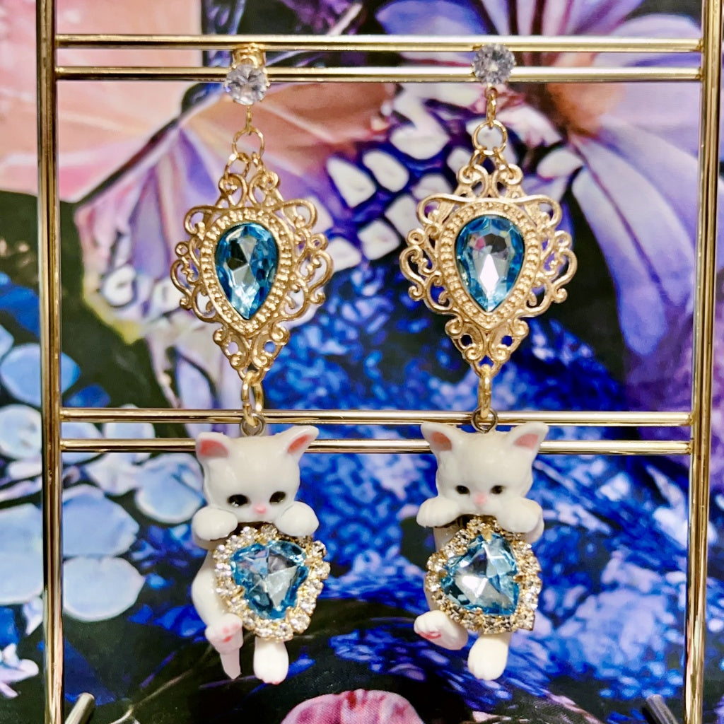 <30039>earring(cat-Blue)