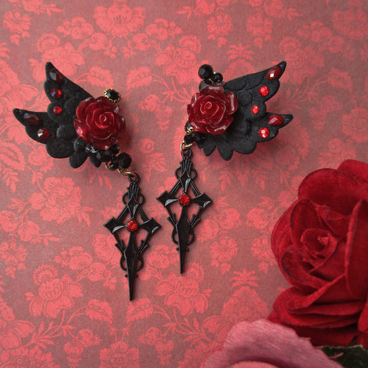 <26013>Bloody Rose Fallen Angel clip-on