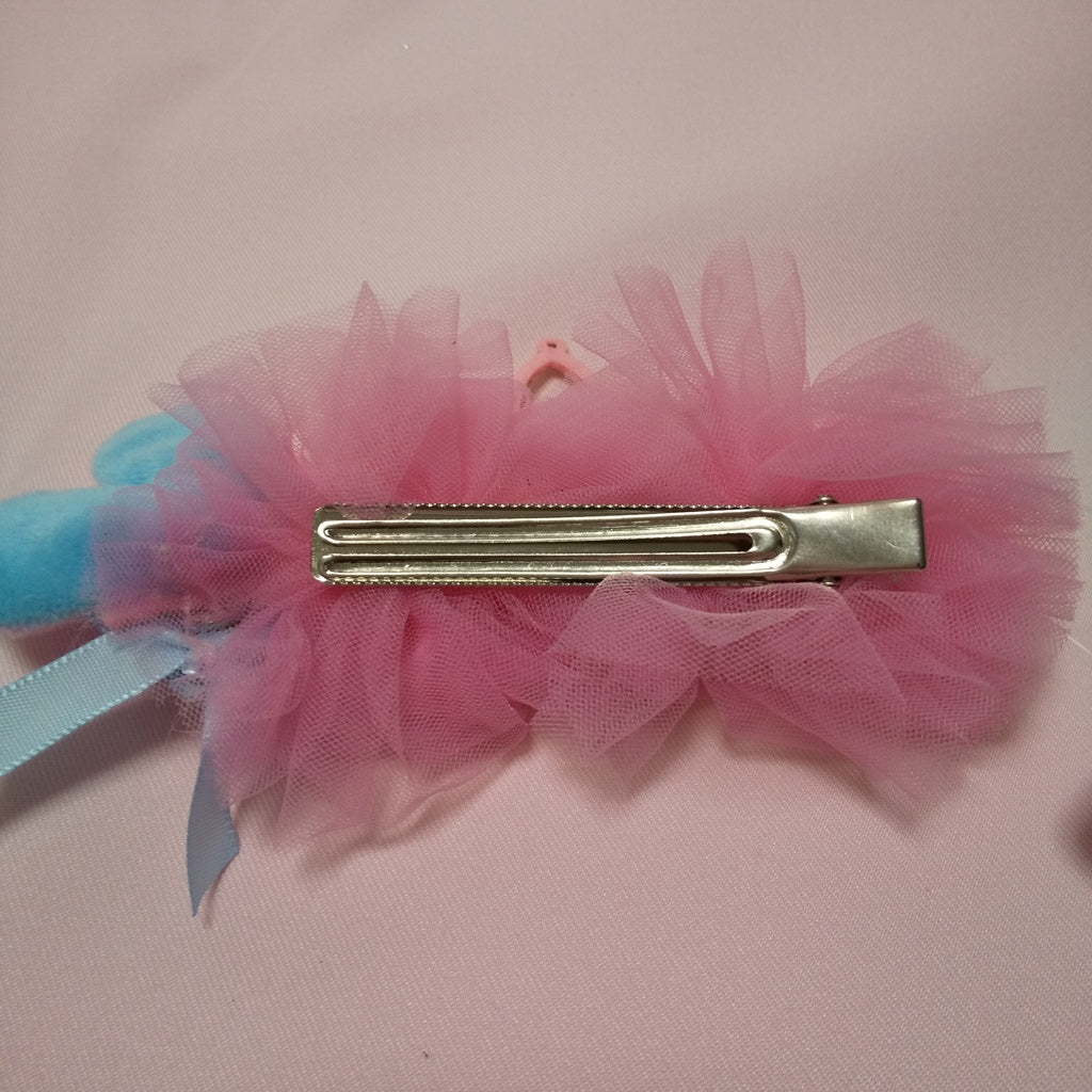 <35018>Tiara hair clip (light blue ＆ pink)