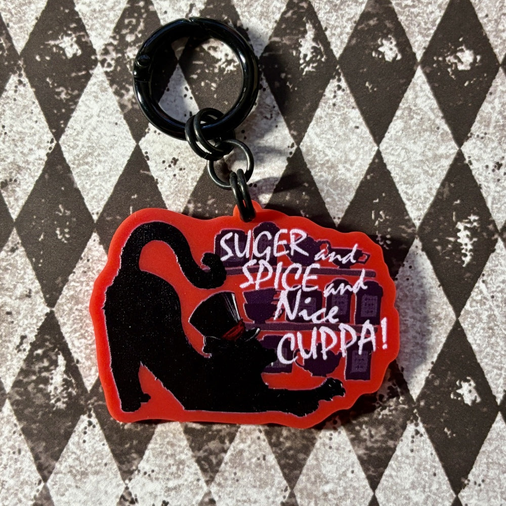 <24018>CUPPA Black Cat key ring