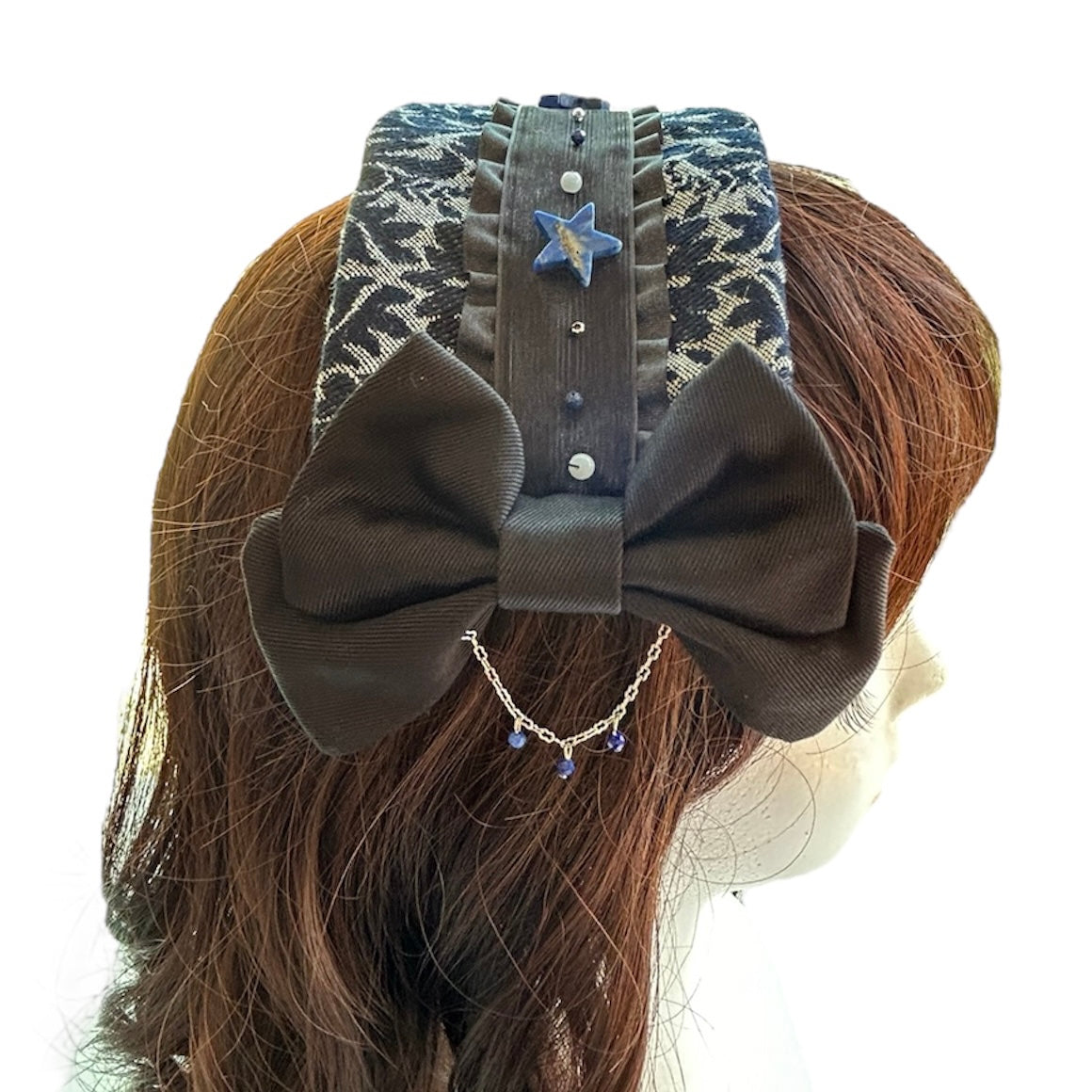 <03021>Headdress: Lapis lazuli decorations (Black)