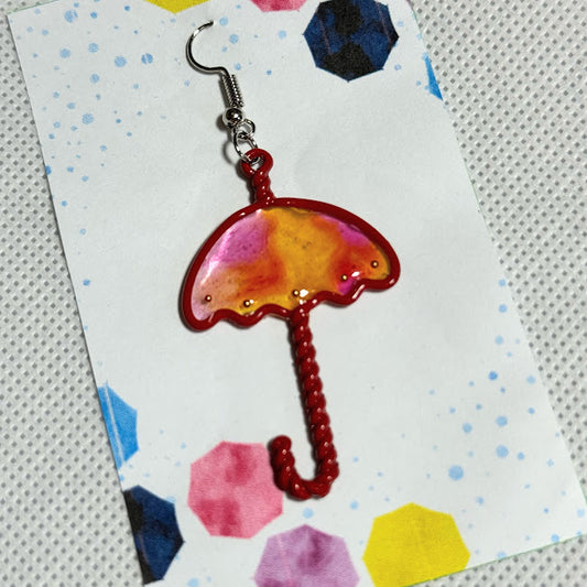 <18023>Lollipop Umbrella Earrings（redYellowpink）