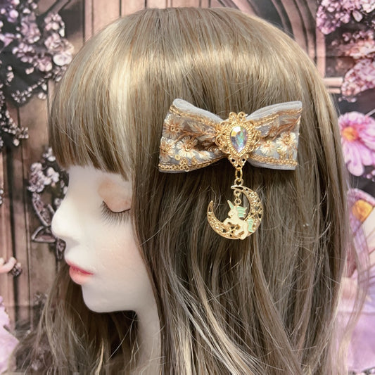 <30023>ribbon＆key hair clip(Blue moon)