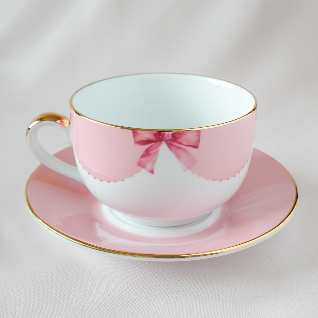 <10001>Teacup & Saucer Set(ribbon)