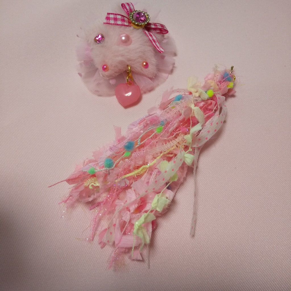 <35020>Shooting star brooch (pink)1