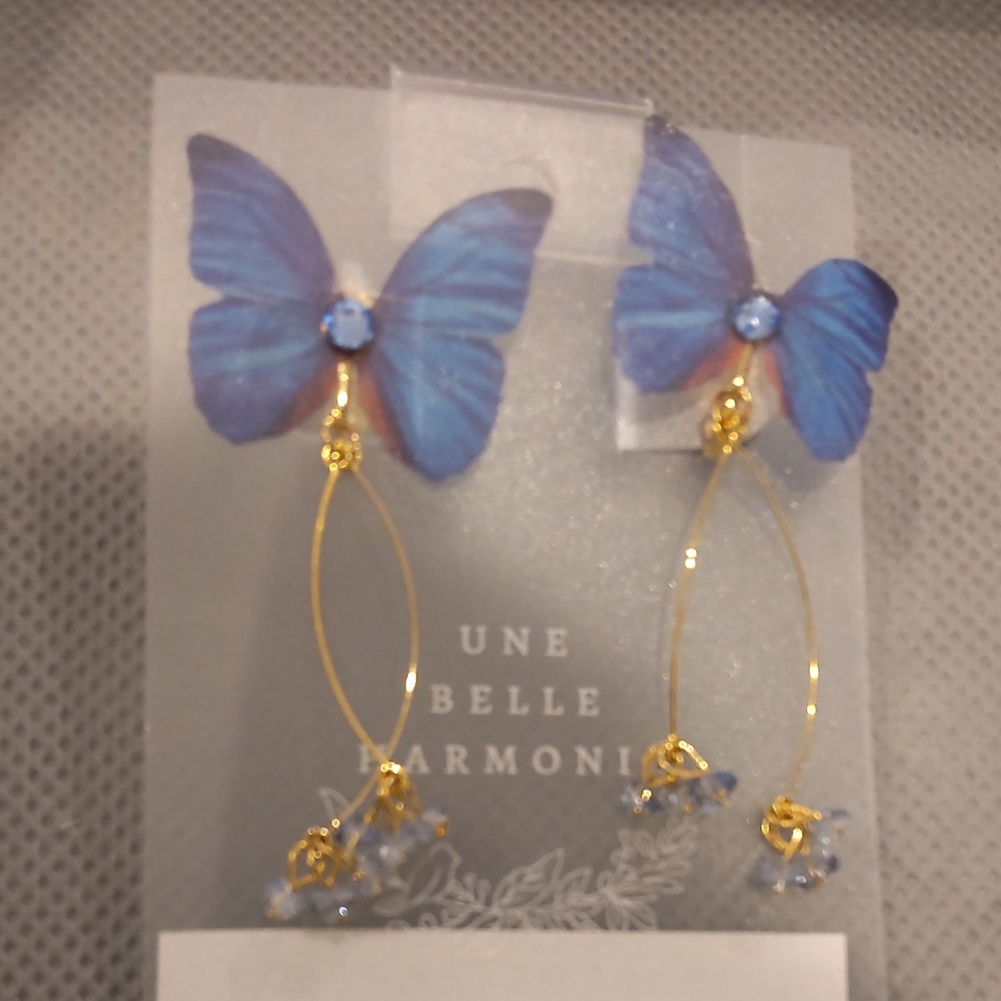 <21036>butterfly clip-on earrings A