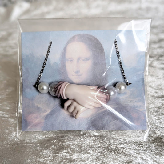 <33032>Painting, Mona Lisa chain necklace(01)