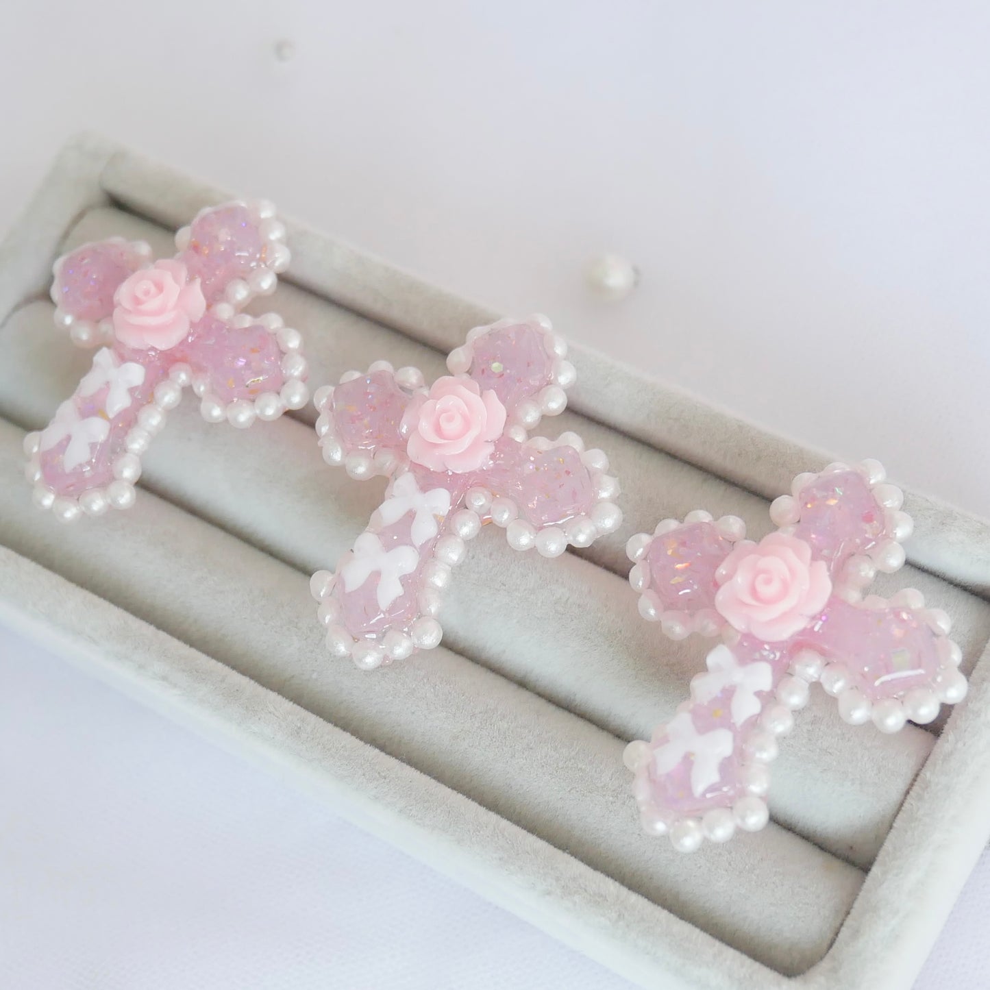 <15005>Cross ring (pink)