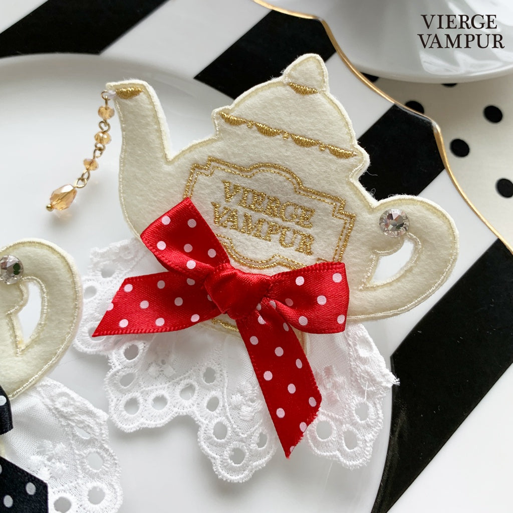 <31015>Teapot Brooch<br> (red)