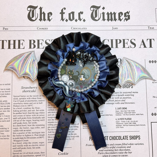 <13044>Halloween Bat Rosette（Black×Dark Blue）