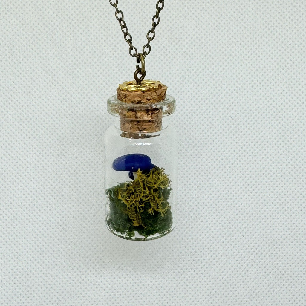 <18030>Blue Mushroom Necklace