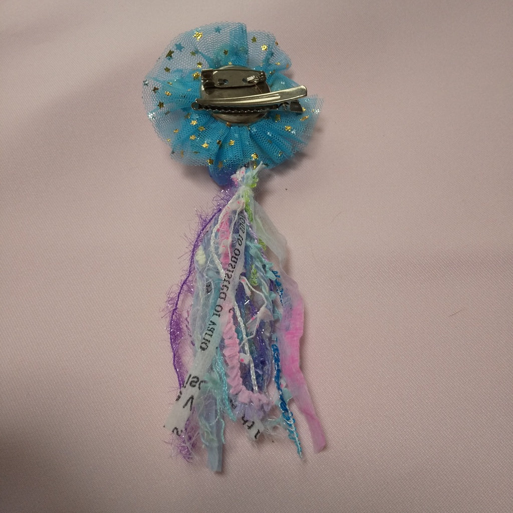 <35024>Shooting star brooch (blue)1