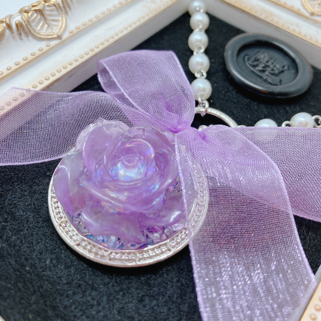 <12006>Magical ice rose necklace p＆p