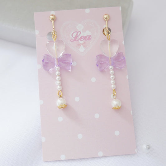 <15029>Fairy princess magic stick earrings (purple)