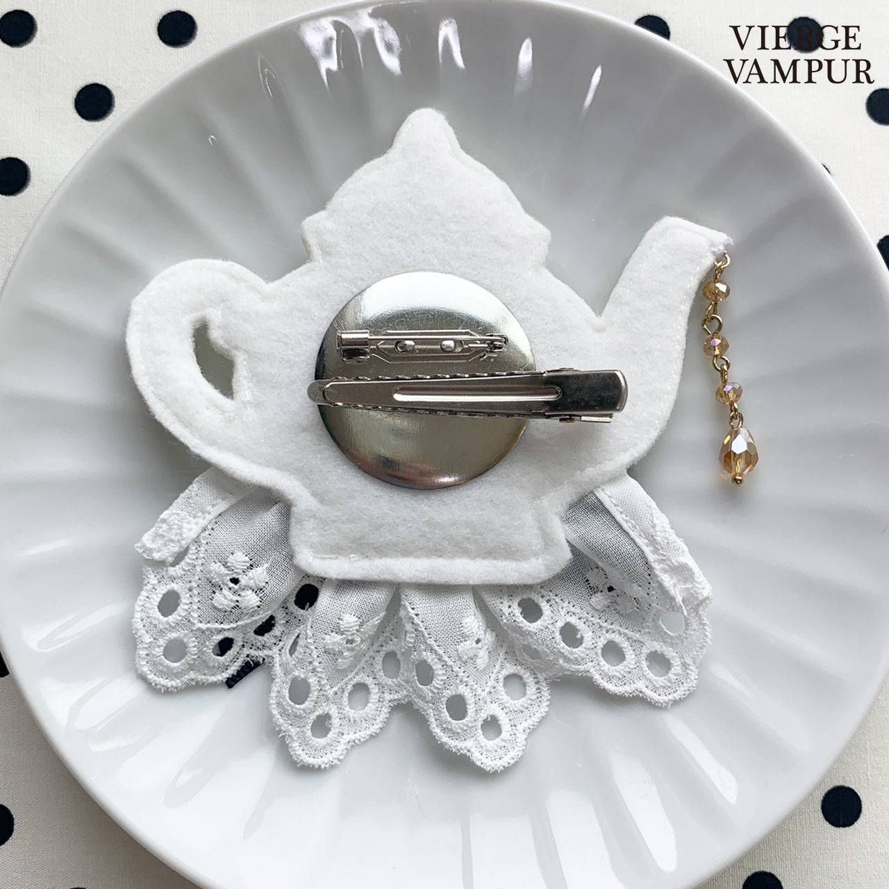 <31014>Teapot Brooch<br> (black)