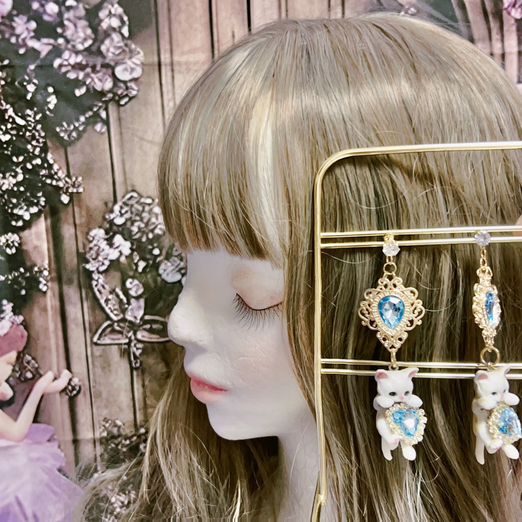 <30039>earring(cat-Blue)