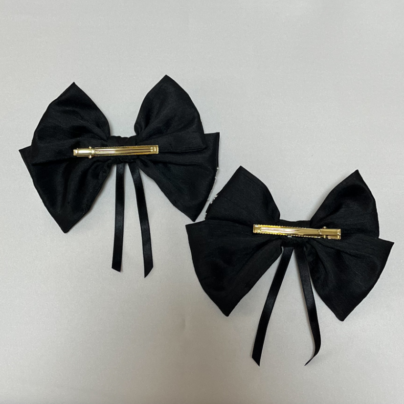 <17008>black ribbon clip