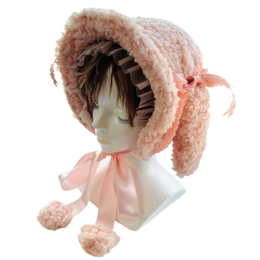 <03004>Bonnet: Bunny ears (Baby pink)