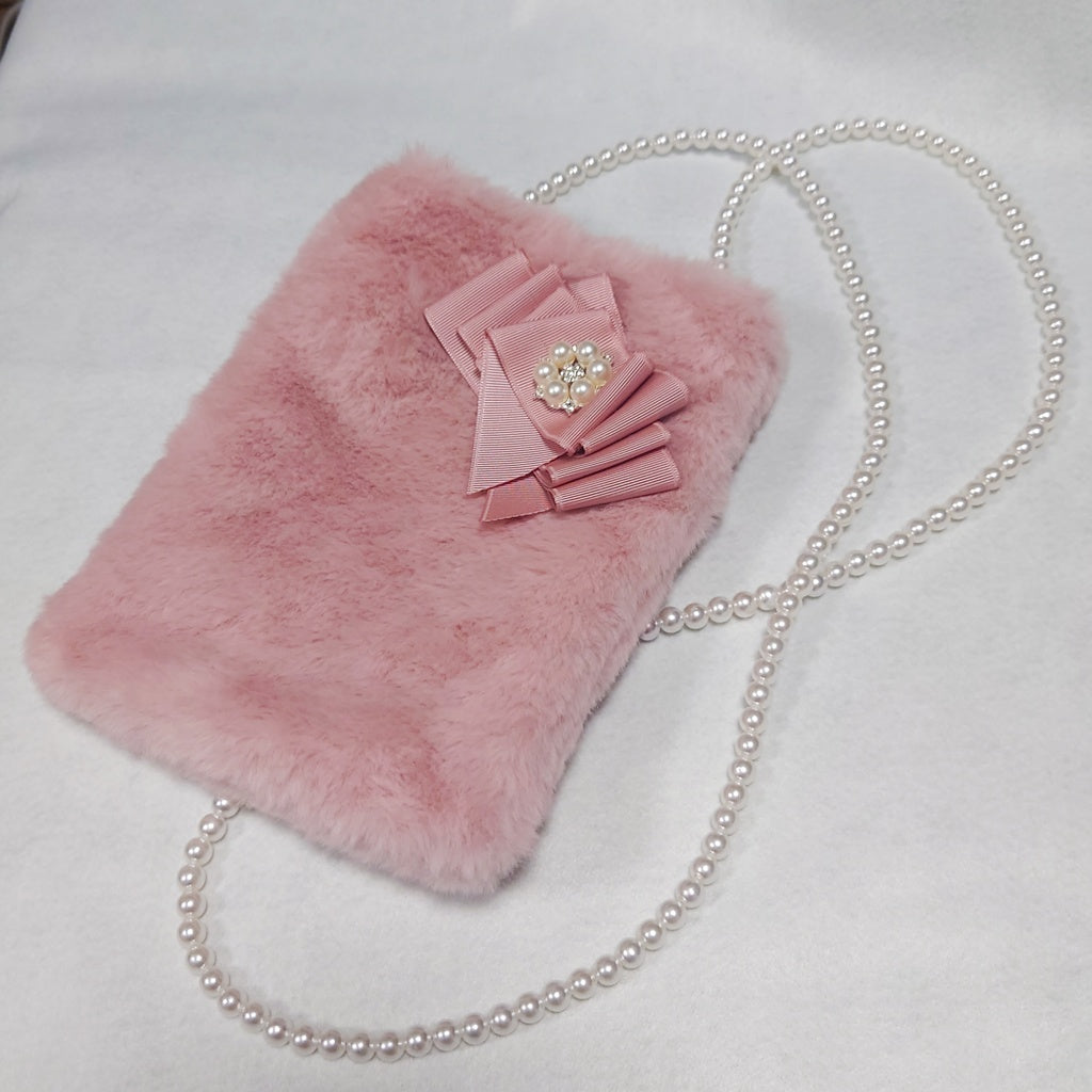 <02019>Fur pochette (pink)