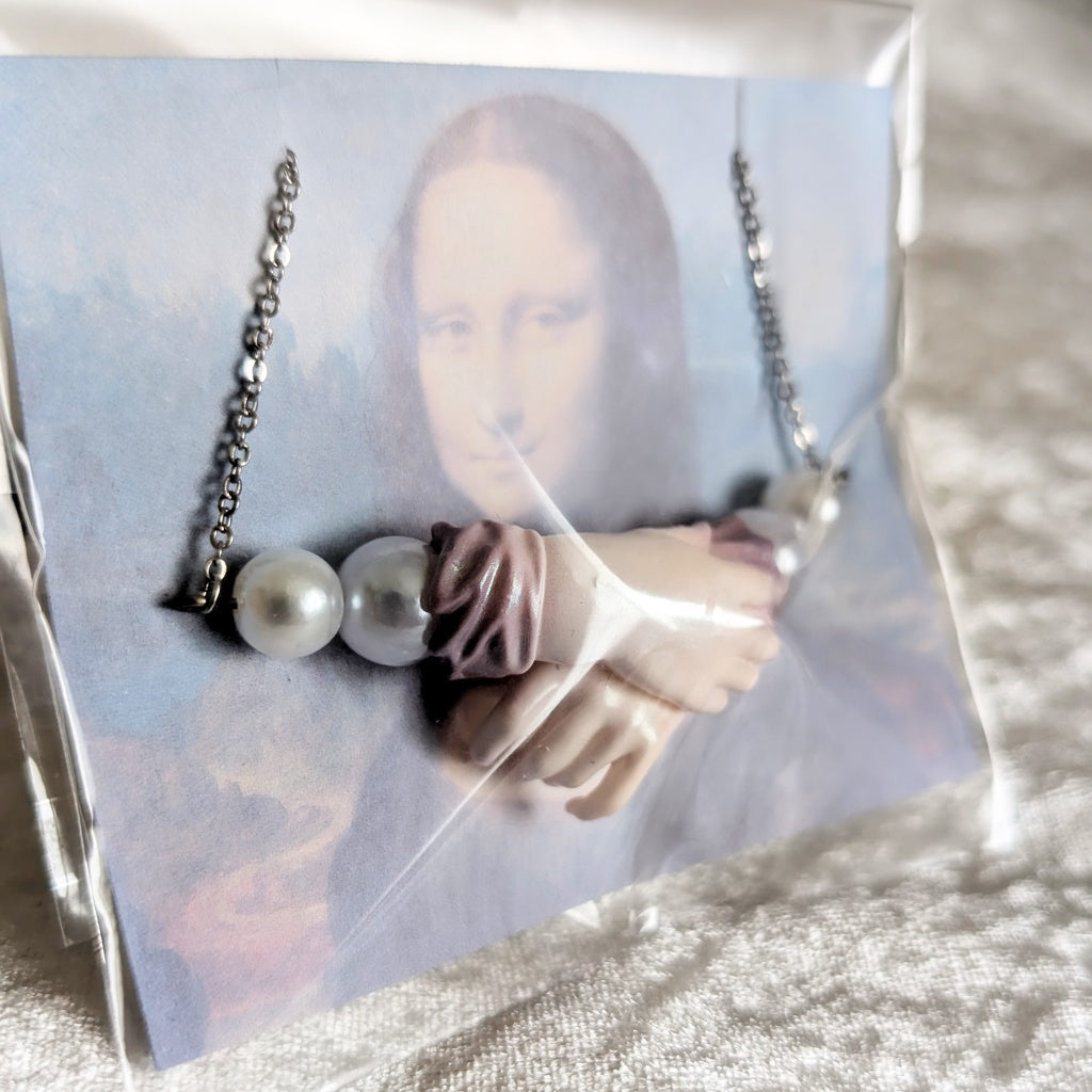 <33032>Painting, Mona Lisa chain necklace(01)