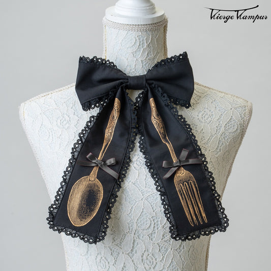 <31013>Cutlery Ribbon Tie<br> (black)